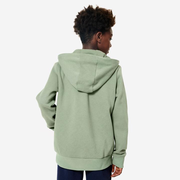 Image du produit Domyos Sweat zippé enfant, vert kaki (122)