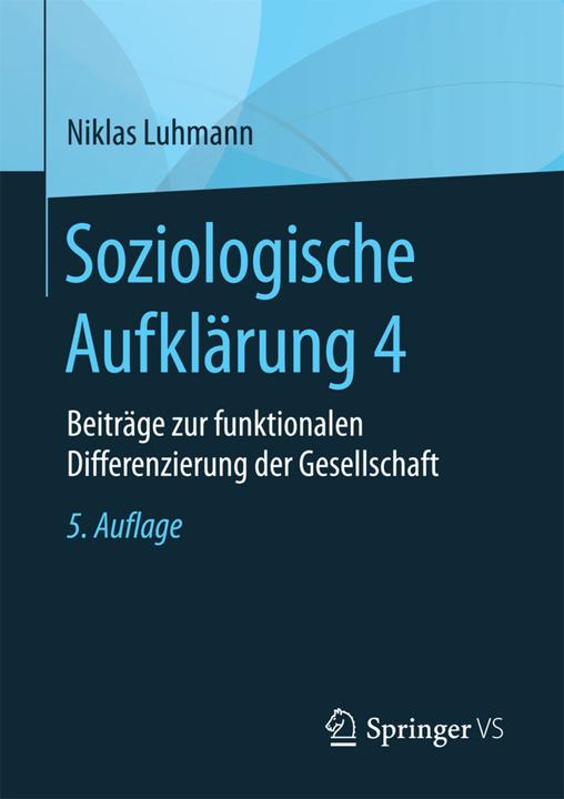 Produktbild Soziologische Aufklärung 4 (Niklas Luhmann, 2017)