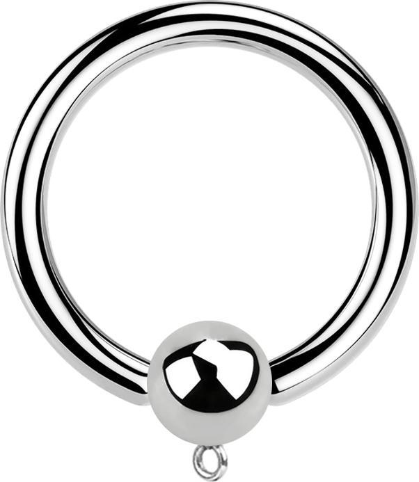 Star Piercing Micro Closure Ring silber mit Kugel Ring für Anhänger (ohne Messing, Chirurgenstahl 316L)