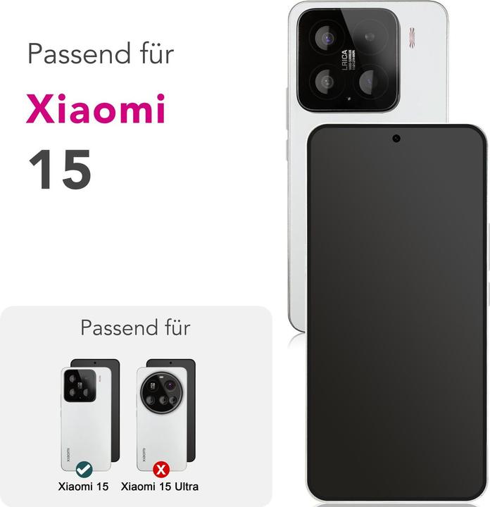 Immagine prodotto Nalia ArmorGlassX - 2x Display Schutzglas - Full Screen Protection 9H Tempered Glass (1 Pezzo/i, Xiaomi 15)
