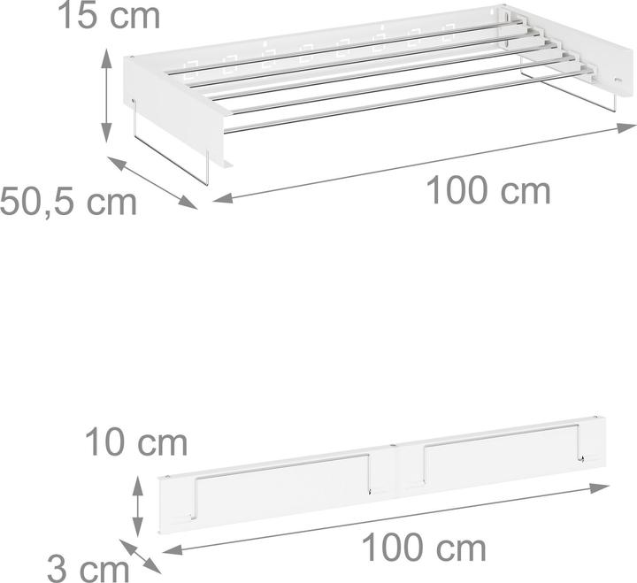 Actual product image Relaxdays Wall-mounted drying rack (6 m)