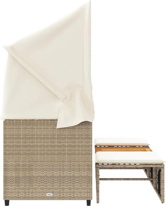 Produktbild VidaXL Outdoor-Sofa 3-Sitzer mit Dach und Hockern