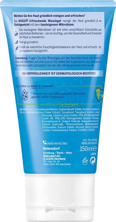 Actual product image NIVEA Refreshing wash gel (Foam, 150 ml)