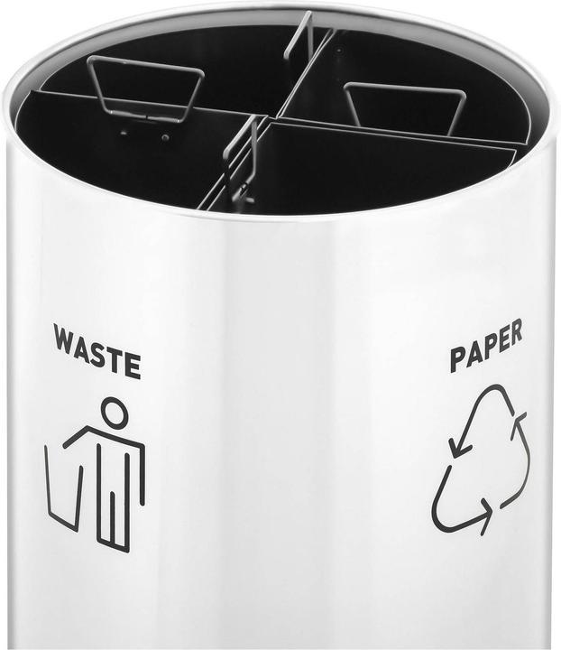 Actual product image Ulsonix Rubbish Bin - round - with separation system - stainless steel / plastic - silver / black / blue / (45 l)