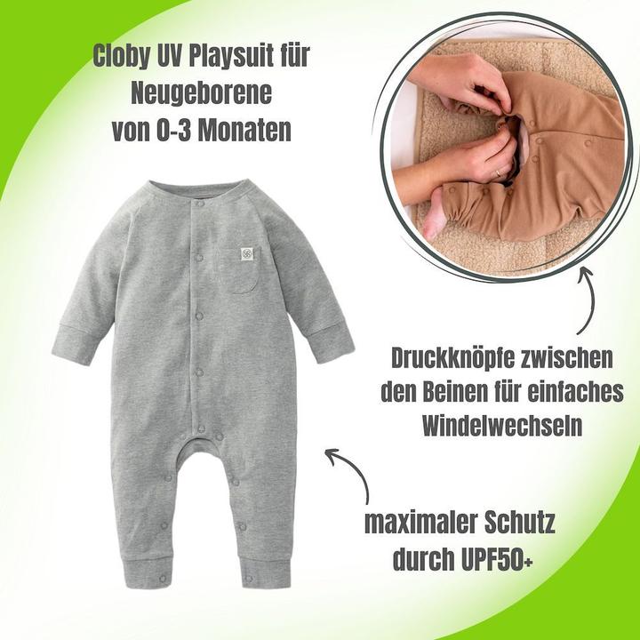 Produktbild Cloby Strampler Overall UPF + Stone Grey (50, 51, 52, 53, 54, 55, 56)
