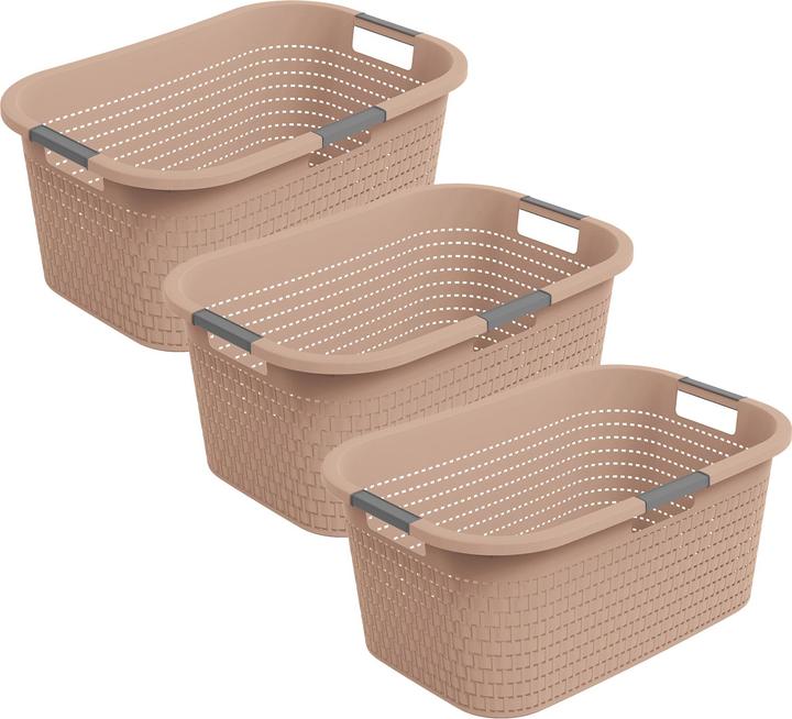 Rotho Set di cesti per la biancheria country (40 l)