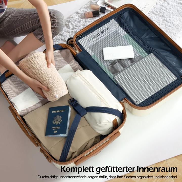 Image du produit Coolife 6-teiliges Koffer-Set (93 l, Bagage à main (jusqu'à 50l), M (50 - 90l), L (90 - 115l))