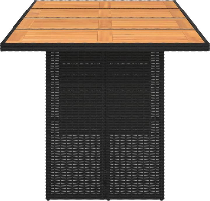 Produktbild VidaXL Gartentisch Esstisch Terrassentisch mit Holzplatte Schwarz Poly Rattan (80 cm)