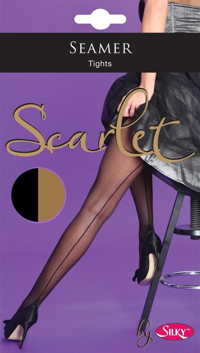 Silky Scarlet Strumpfhose mit Naht hinten (M)
