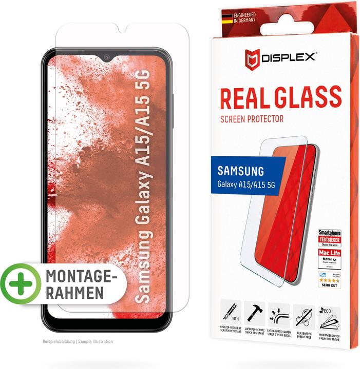 Displex Real Glass, 2D Panzerglas (1 Stück, Samsung Galaxy A15, Samsung Galaxy A15 5G)