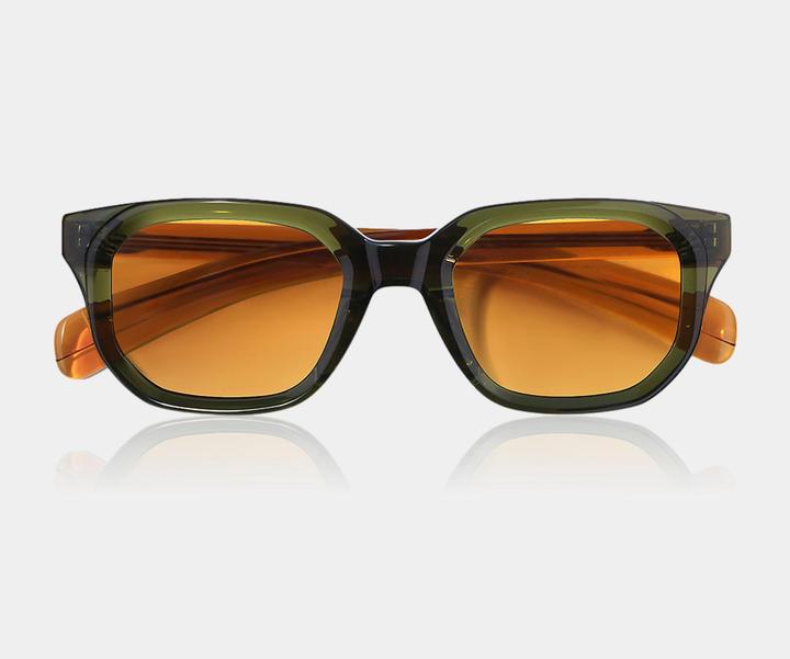 Actual product image James Dixon Grün/Orange - Brixton - Polygonal - Acetat - Sonnenbrille