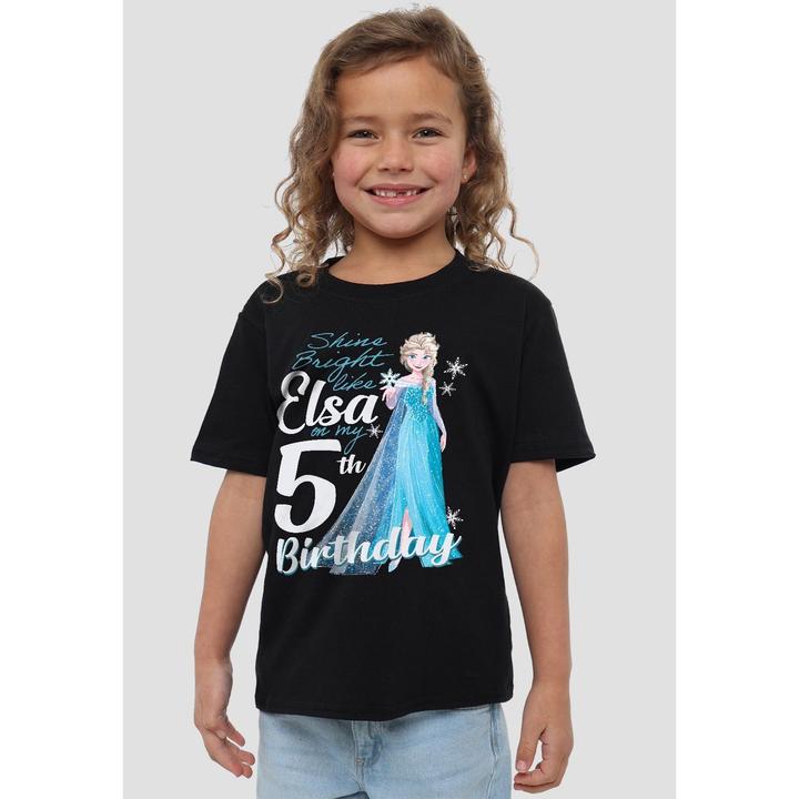 Immagine prodotto Disney Frozen Bright Like Elsa Maglietta 5° Compleanno Bambini (128)