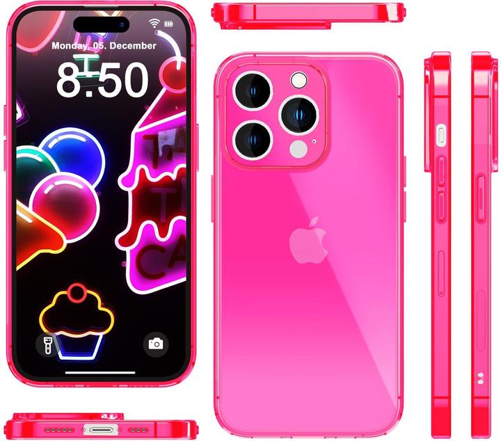 Produktbild Nalia Klar Transparente Neon Silikon Hülle (Apple iPhone 14 Pro Max)