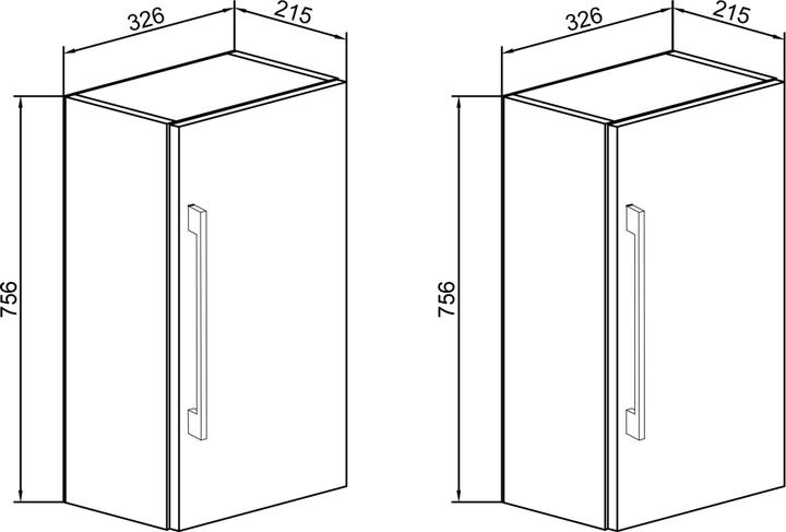 Actual product image VCM Wooden Bathroom Furniture Tall Cabinet Badinos 2 Hinged Doors (33 x 22 x 150 cm)
