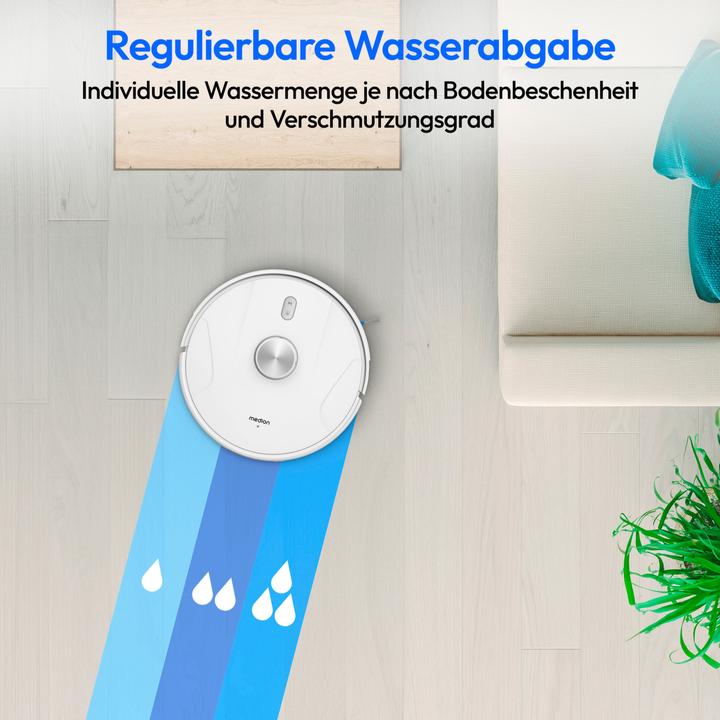 Produktbild Medion Wischfunktion, Lasernavigation, starke 8.000 Pa Saugkraft, No Go & Go Bereiche, präzise Kartenerstel (Saugroboter)