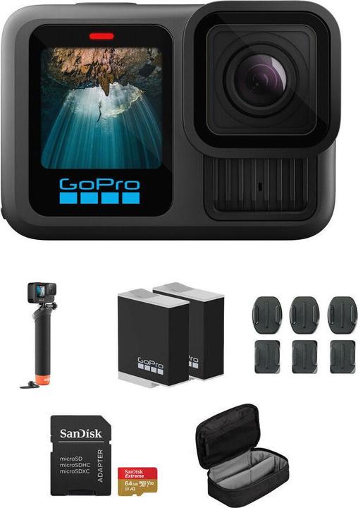Actual product image GoPro HERO13 Black Accessory Hard Bundle (inkl. 64 GB MicroSDXC-Karte) (60p, Bluetooth, Wi-Fi)