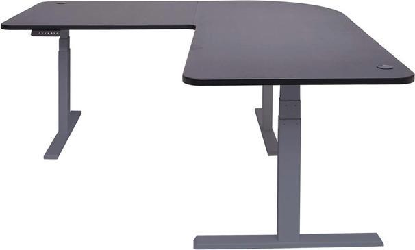 Actual product image Swisshandel24 Corner desk, computer desk, electrically height-adjustable 178x178cm 84kg black, anthracite-grey