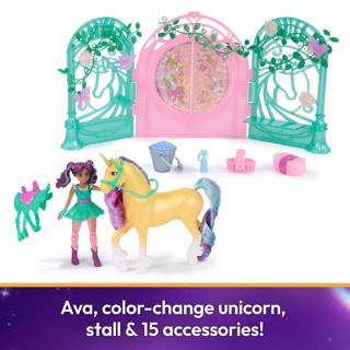 Produktbild Unicorn Academy - Small Doll Ava & Leaf Stall Spielset