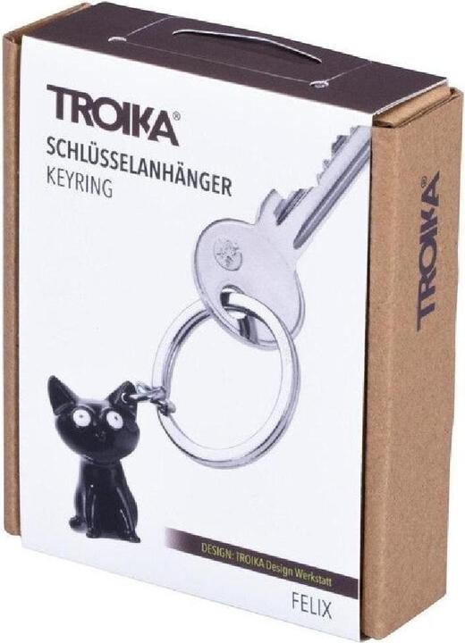 Actual product image Troika FELIX key ring cat, shiny grey/black