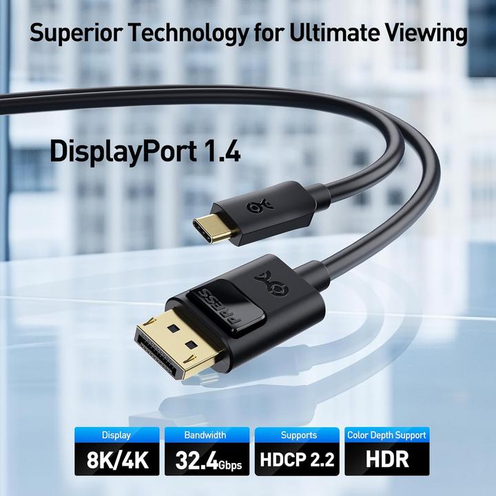 Produktbild Cable Matters USB Typ C – DisplayPort (3 m, DisplayPort, USB Typ C)