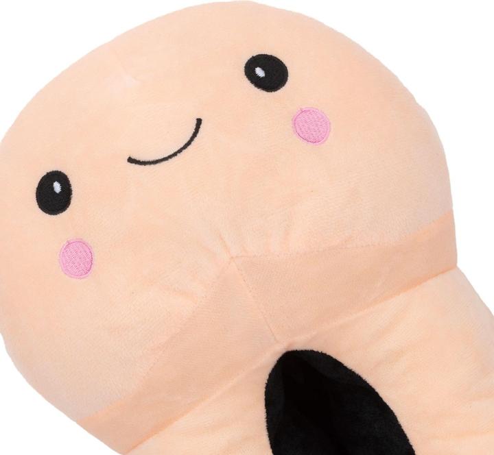 Actual product image Easytoys Penis-shaped Slippers with Smiley Face - Beige (L, XL)