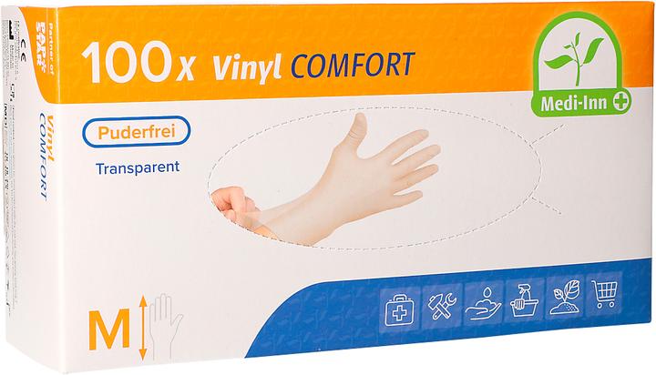 Papstar Wegwerphandschoenen Medi-Inn Comfort, vinyl, poedervrij, latexvrij, transparant, 100 stuks