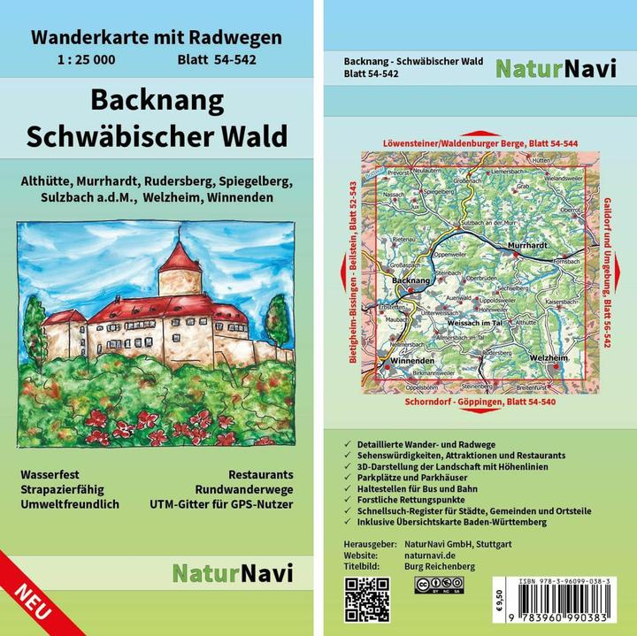 Produktbild NaturNavi Wanderkarte Backnang - Schwäb