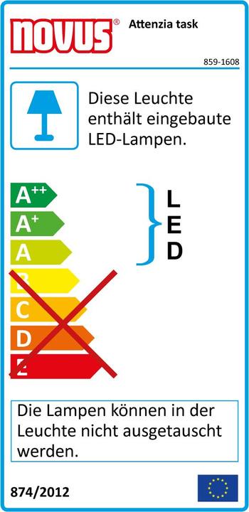 Label énergétique Novus Attenzia task clamb 1 (742 lm)