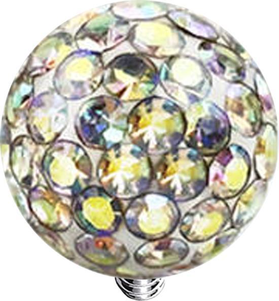 Star Piercing Dermal Anchor Kristall Kugel multicolor Epoxy Schutzschicht (Chirurgenstahl 316L, ohne Messing)