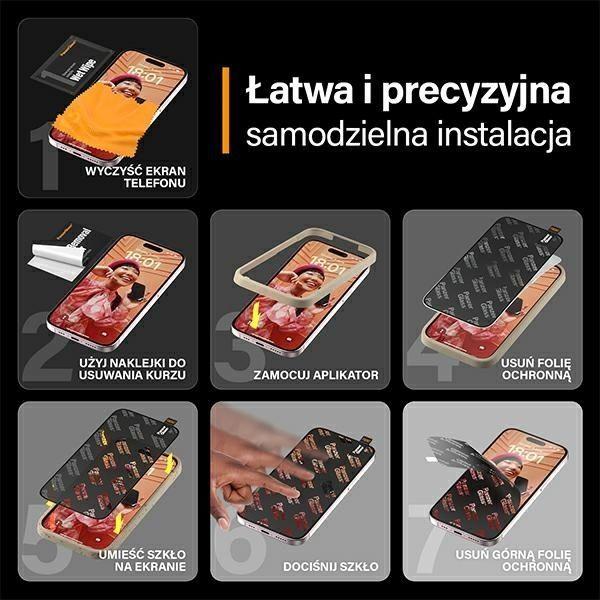 Productafbeelding PanzerGlass Screen Protector iPhone 2023 6.1 Ultra-Wide Fit w. EasyAligner (1 Stuk, Apple iPhone 15)