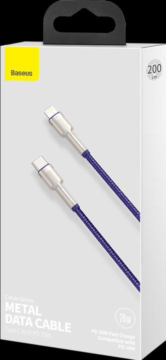 Actual product image Baseus Cafule Series USB-C cable for Lightning, 20W, 2m (purple) (2 m, USB 2.0)