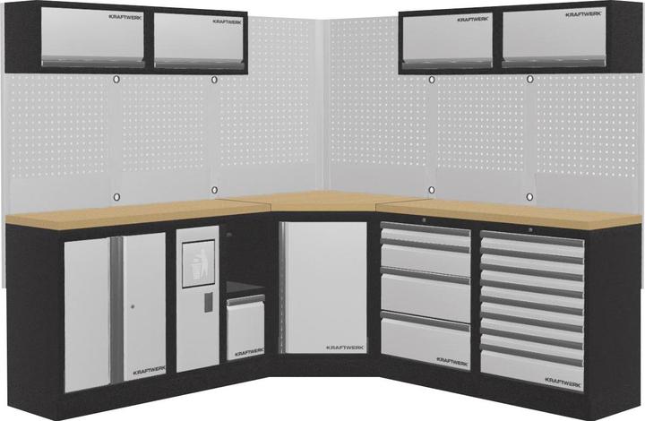 Kraftwerk Mobilio 5er Kombi Werkstatt-Schrankwand Multiplex (48.80 cm, 200 cm)