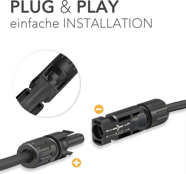 Produktbild HISkon 6mm² Verlängerungskabel MC4 auf MC4 Stecker - 5m