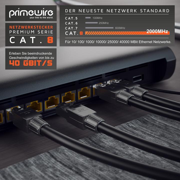 Actual product image Primewire Network connector field-wireable RJ45 CAT 8 - Connector CAT8 for LAN cable / network cable (0.05 m)