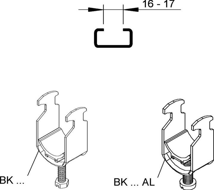 Actual product image Niedax NIE BK58AL Hammerfoot clamp for 1 cable D54-58mm aluminium
