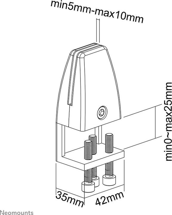 Produktbild Neomounts Desk Clamp for NS-GLSPROTECTXXX - suited for desk thickness - set of 2 pieces
