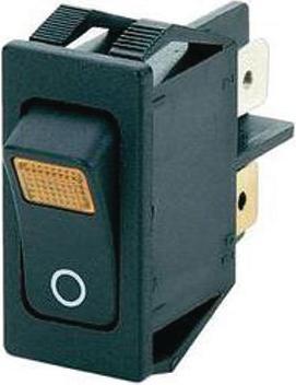 Produktbild Marquardt Wippschalter, 16 A, 2 Schliesser, 250V, EIN-AUS rastend, IP40, Schwarz/Orange