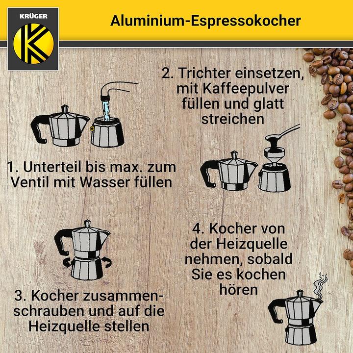 Produktbild Krüger Espressokocher mit Sicherheitsventil (1 Tasse) (1 T.)