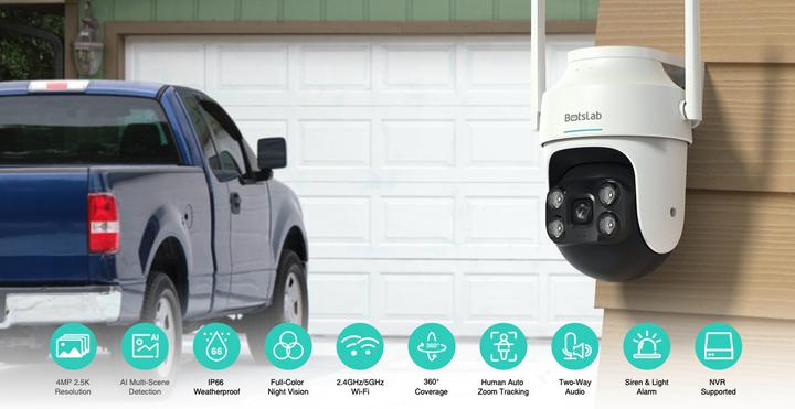 Produktbild Botslab Outdoor Pan / Tilt, Multi-scenes AI recognition, 360° Smart Tracking, Large Aperture Lens, C