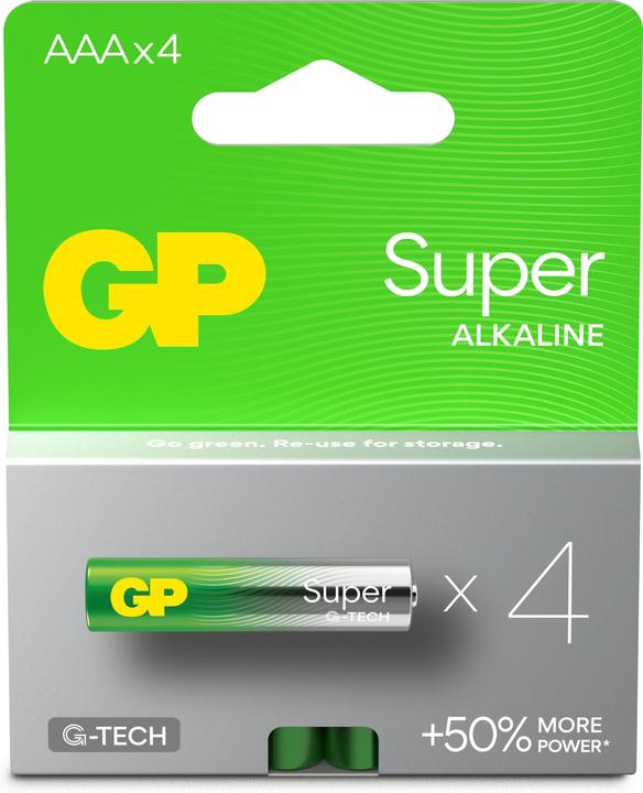 Produktbild GP Batteries 1x4 GP Super Alkaline 1,5V AAA Micro LR03 Neu 03024AETA-B4 (4 Stk., AAA)