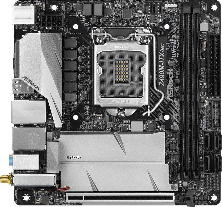 Actual product image AsRock Z490M-ITX/ac (LGA 1200, Intel Z490, Mini-ITX)