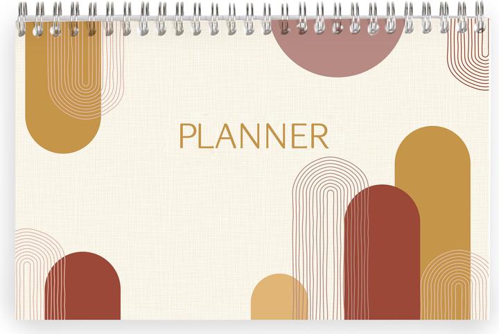 Clairefontaine notizblock planer mit vollständiger bindung, kopfzeile, 53 bedruckte blätter terracotta (Harter Einband)