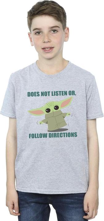 Immagine prodotto Star Wars The Mandalorian Grogu Does Not Listen Maglietta Ragazzi (140, 146)