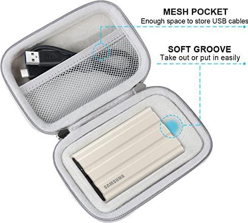 Produktbild Only-Bags.Store Externe Festplattentasche Schutzhülle für Samsung T7 Shield/Samsung T7/T7 Touch Portable SSD 500GB