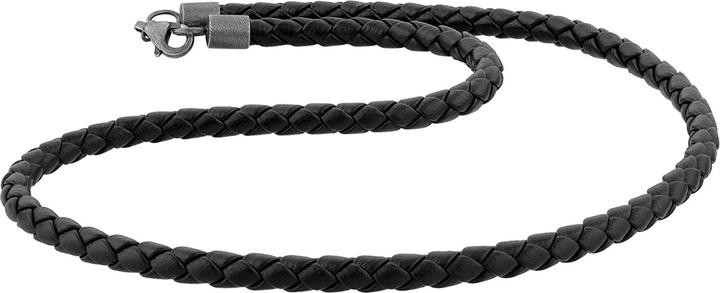 Immagine prodotto Kuzzoi Collana maschile in vera pelle intrecciata Basic Argento 925 (Cuoio, Argento 925, Nessuna pietra preziosa, 50 - 55 cm)