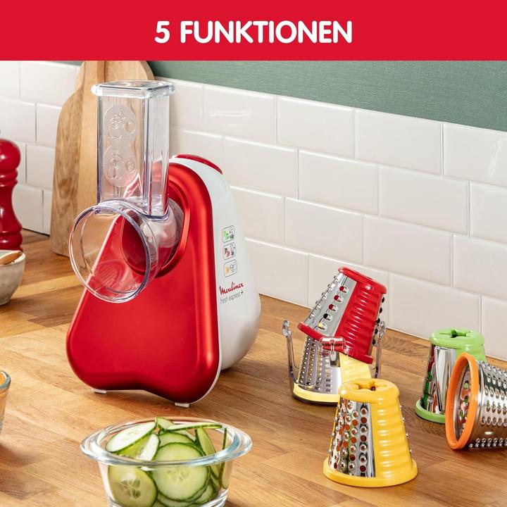 Actual product image Moulinex DJ756G Fresh Express Plus - Elektrischer Gemüseschneider mit 5 Einsätzen (200 W)