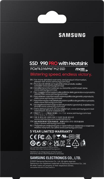 Image du produit Samsung 990 Pro with Heatsink (4000 Go, M.2 2280)