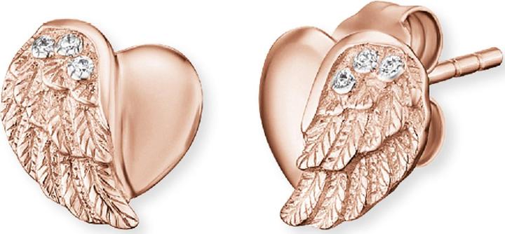 Actual product image Engelsrufer Stud earrings heart wings rose gold (925 silver)