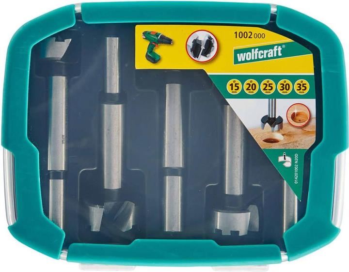 Produktbild wolfcraft wolfcraft 1 Forstnerbohrer-Set 5-tlg. ø15-35x90mm (15 mm, 35 mm, 20 mm, 25 mm, 30 mm)