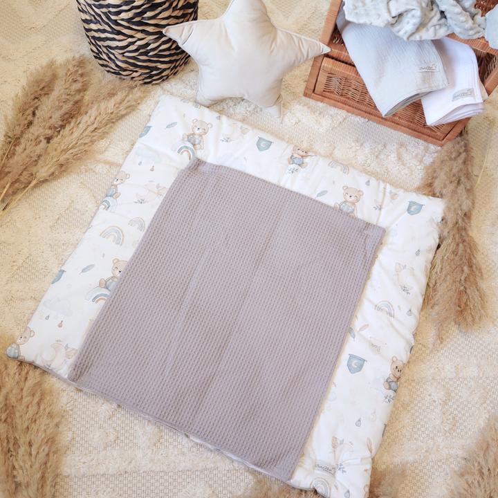 Baby-Nest Changing mat Waffle Including removable waterproof pad |Teddy Bears (80 x 75 cm)
